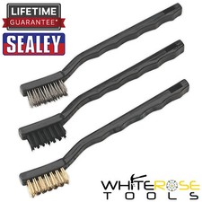 Sealey Miniatur B&uuml;rsten-Set 3-teilig Stahl Nylon Messing