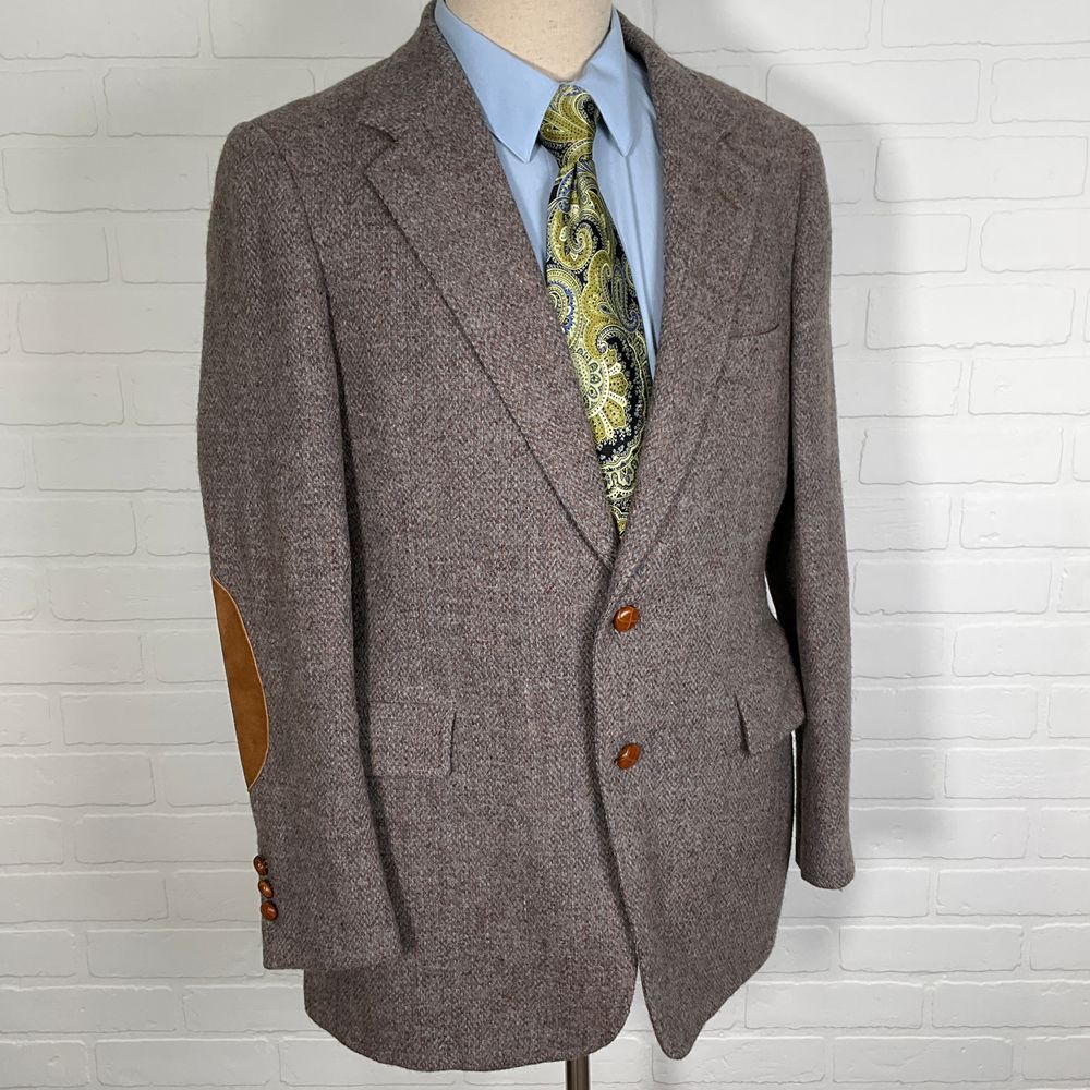 Kountz & Rider Shadyside Blazer Men 40 Brown Gray Tweed