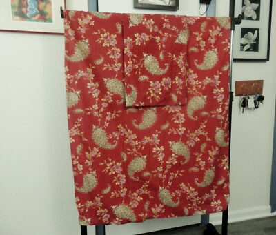 Pottery Barn FLORENCE RUST GREEN PAISLEY FLORAL TWIN DUVET COVER 1 SHAM EC