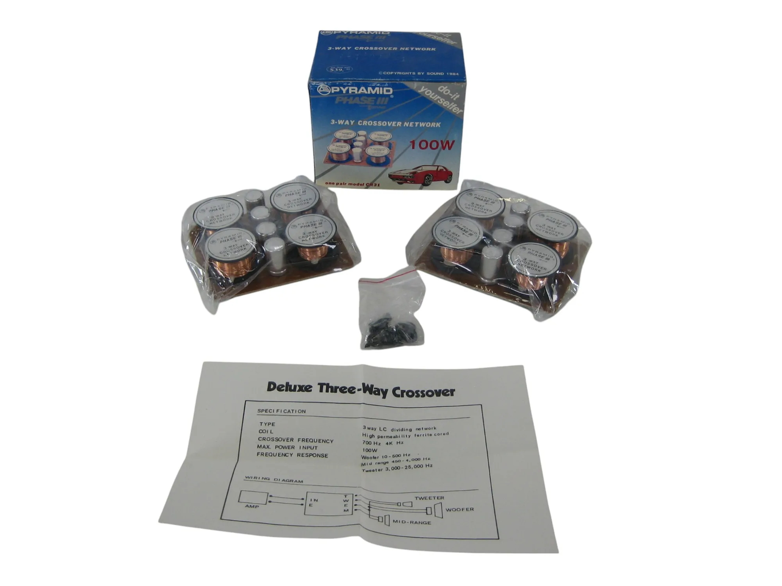 Pyramid Phase III CR31 DIY 3-Way Crossover Network 100W New-Old-Stock