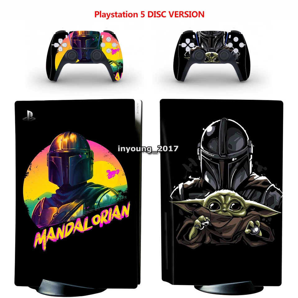 Skin Sticker fur PS5 Disc Version Vinyl Cover Decal Star Wars The Mandalorian #5 - Bild 3 von 3