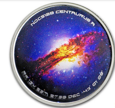 1 OZ SILVER COIN Galaxy and Nebulae Spinners Collection NCG 5128 Centaurus A