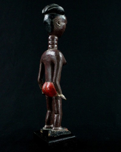 Art Africain - Femme "Colon" Agni Anyi sur Socle - Visage Magnifique - 27,5 Cms - Photo 4 sur 12
