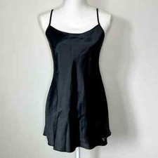 Victoria  s Secret Black Satin Slip Dress