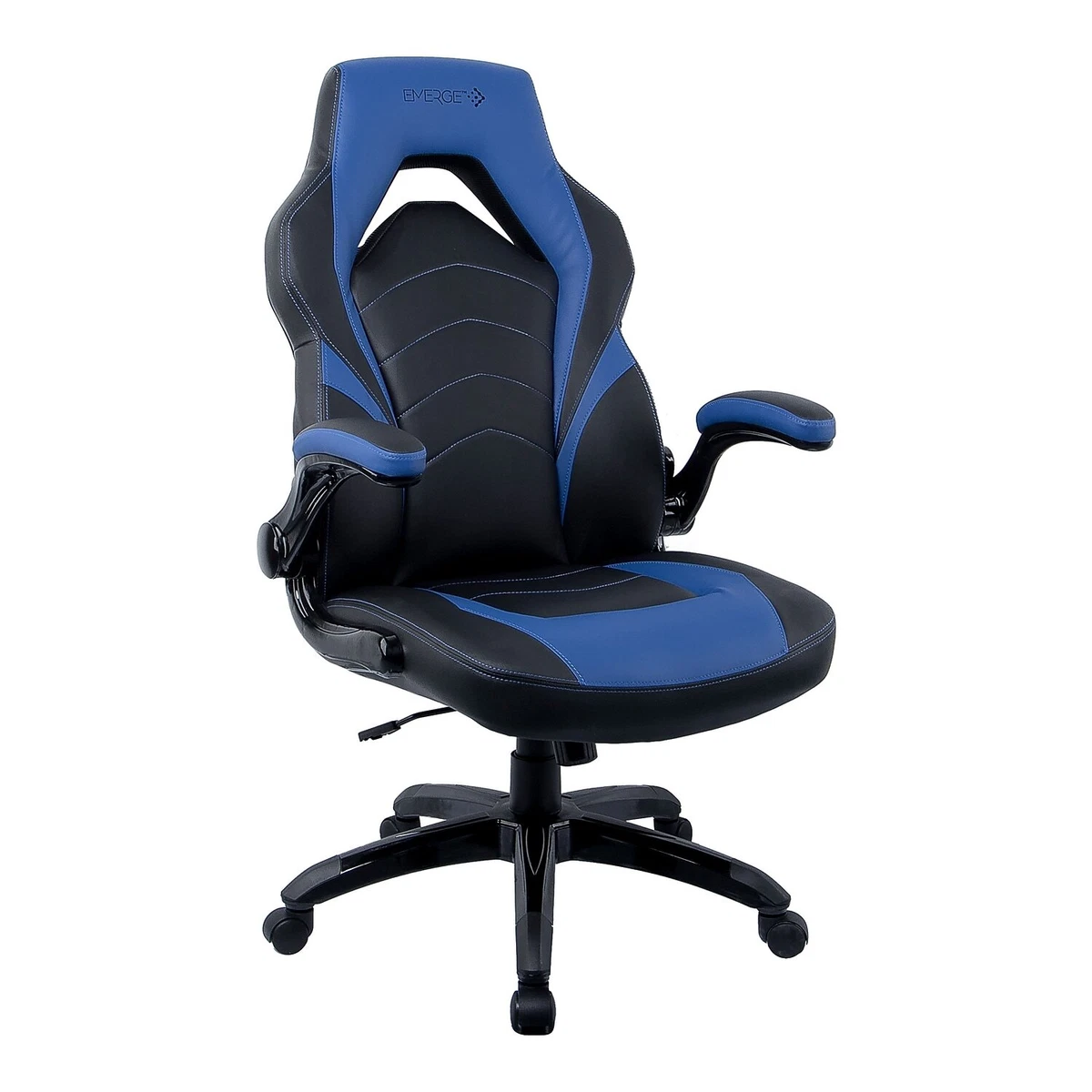 Staples Emerge Vortex Bonded Leather Gaming Chair Black and Blue 2