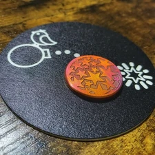 SUPERSTAR! (Raised Relief Torched Copper) Hand Made Custom Golf Ball Marker!