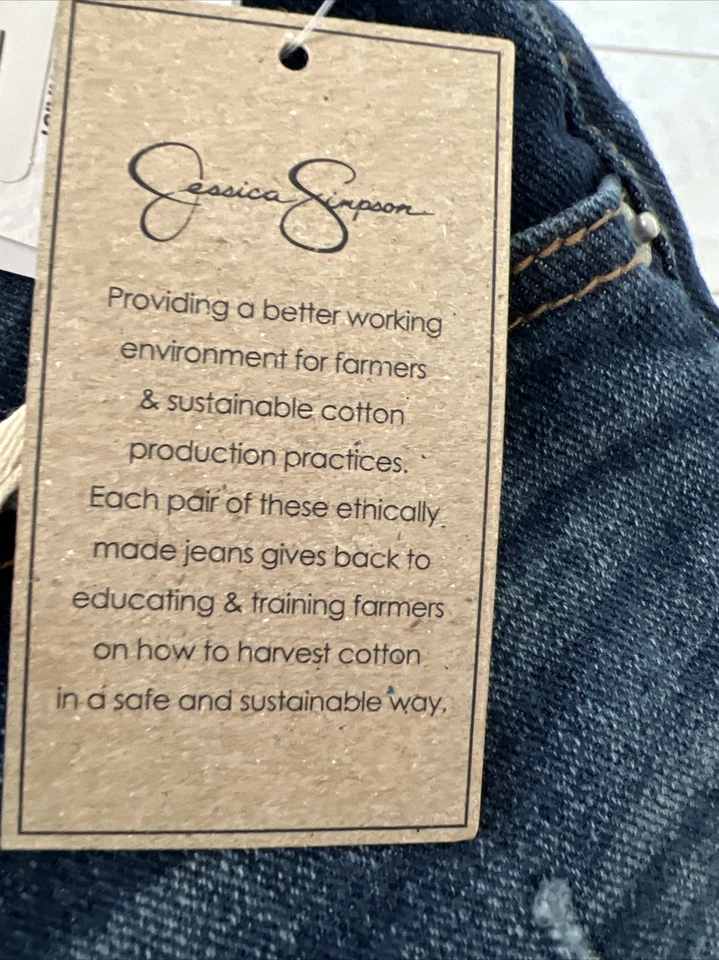 Pantalones Cortos de Jean Jessica Simpson Infinite Corte Cintura Alta - Talla 30 NUEVO Foto 2 de 4