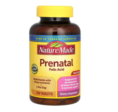 Nature Made, Prenatal Folic Acid, pränatale Folsäure, 250 Tabletten