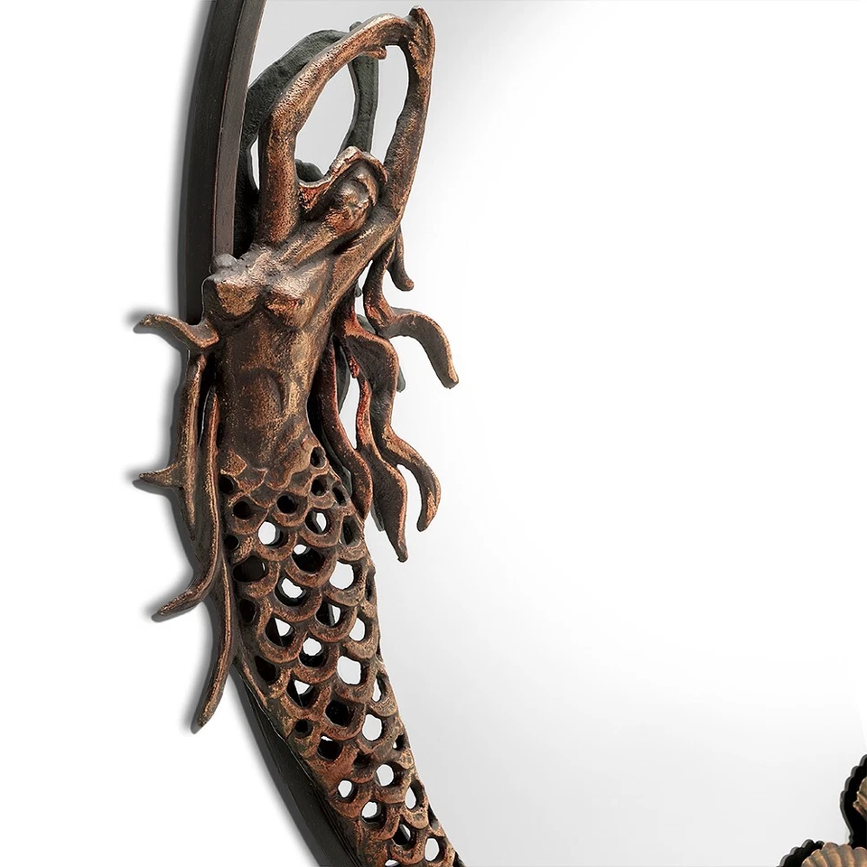 Beautiful Mermaid With Shells And Starfish Oval Shape Lovely Wall Mirror - Image 2 of 3