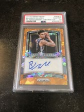 2019 Panini Prizm Brandon Clarke RC Penmanship Orange Cracked Ice Auto PSA 10
