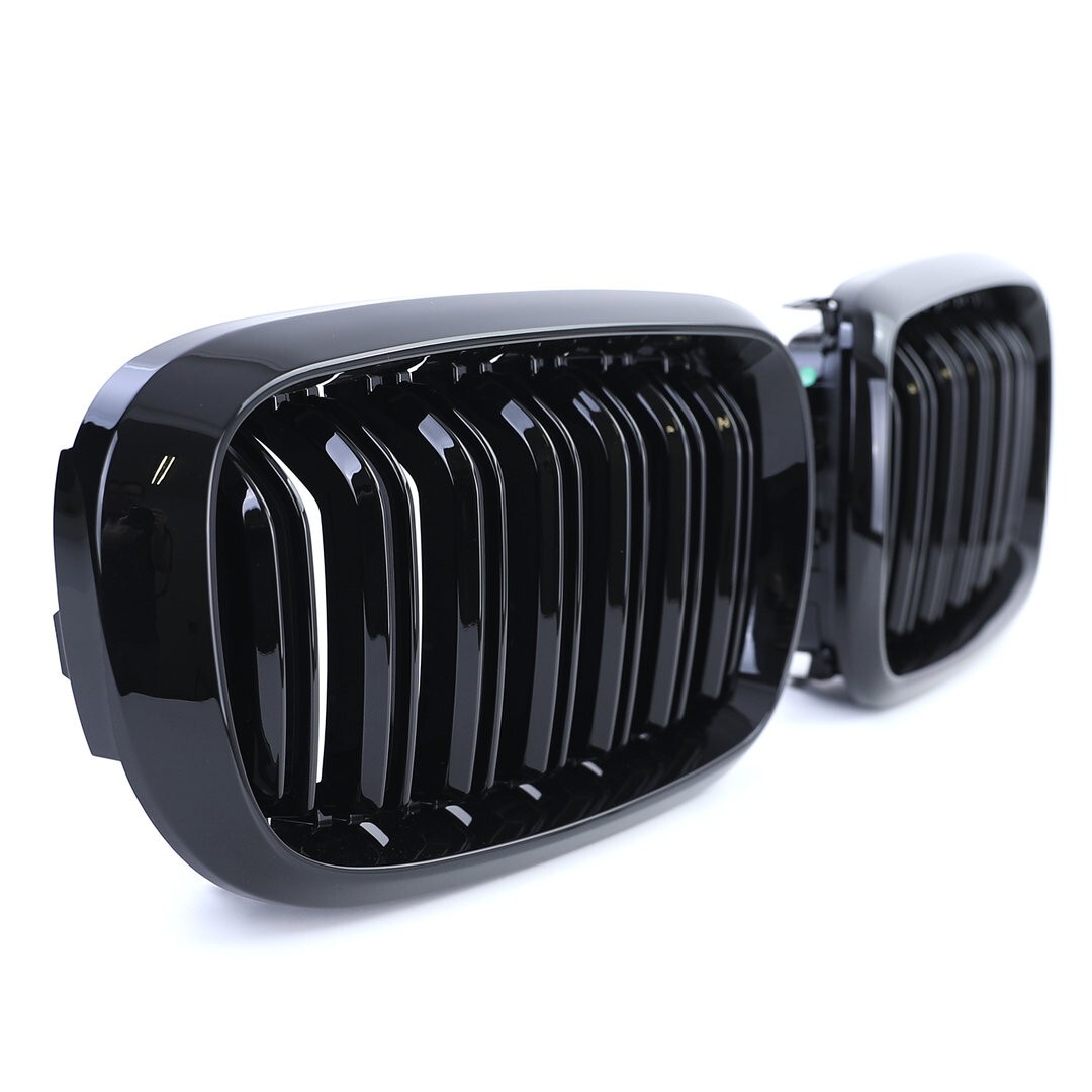 Kit De 2 Calandres Noir Brillant Pour BMW X5 F15 & X6 F16 - Style Double Lame - Pièce Neuve Générique