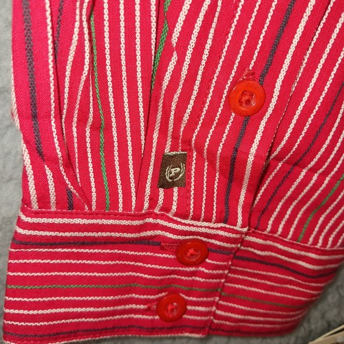 Phat Farm Shirt Mens XL Red Striped All Over Long Sleeve Dead Stock Vintage Y2K - Picture 5 of 11