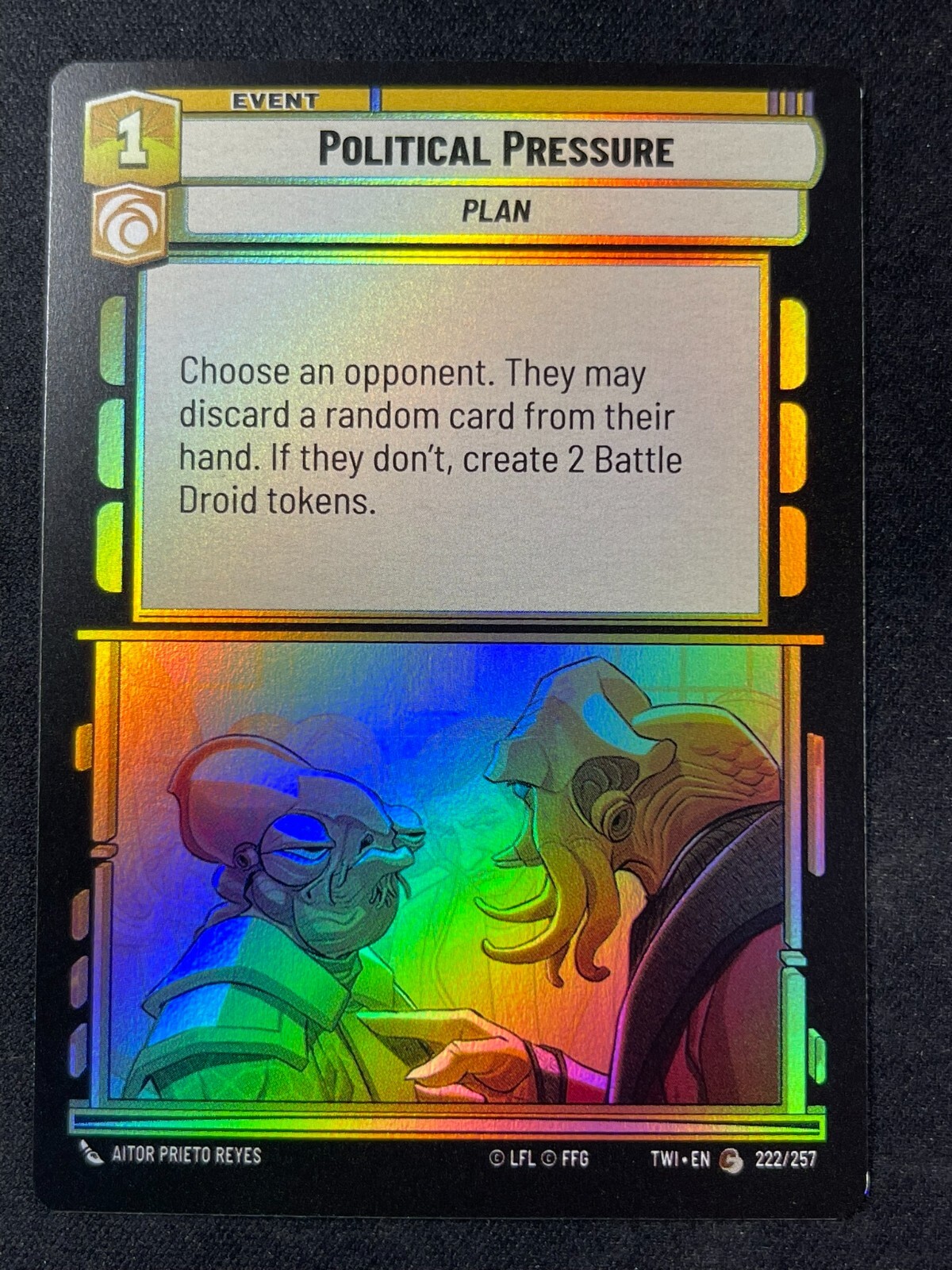 Star Wars Unlimited, Twilight of the Republic - Political Pressure Foil