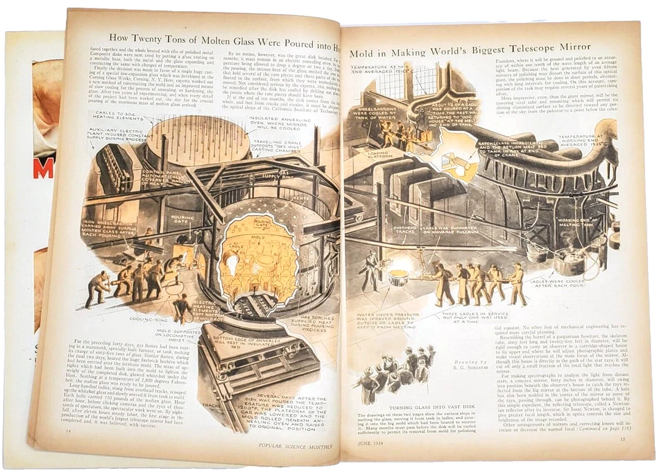 Popular Science June 1934 Vintage Magazine Illustrated Trains Gold Telescopes - Image 4 of 4