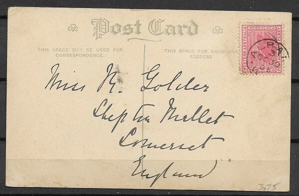 WESTERN AUSTRALIA POSTCARD SHIP 1900 to GREAT BRITAIN FVF SEE IMAGE - Image 2 of 2