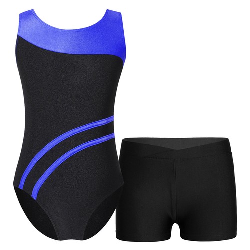 Kids Girls Outfits Bodysuit Set Gymnastics Suit Workout Swimsuit Yoga 2 Pieces - Picture 20 of 27
