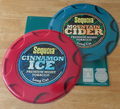 Sequoia Cinnamon Ice Mountain Cider Premium Moist Chewing Tobacco Metal Tin  Sign