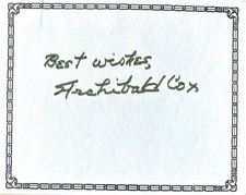 ARCHIBALD COX Signed Autograph 3.5x4.5 Bookplate Watergate ARCHIBALD COX Signed Autograph 3.5x4.5 Bookplate Watergate