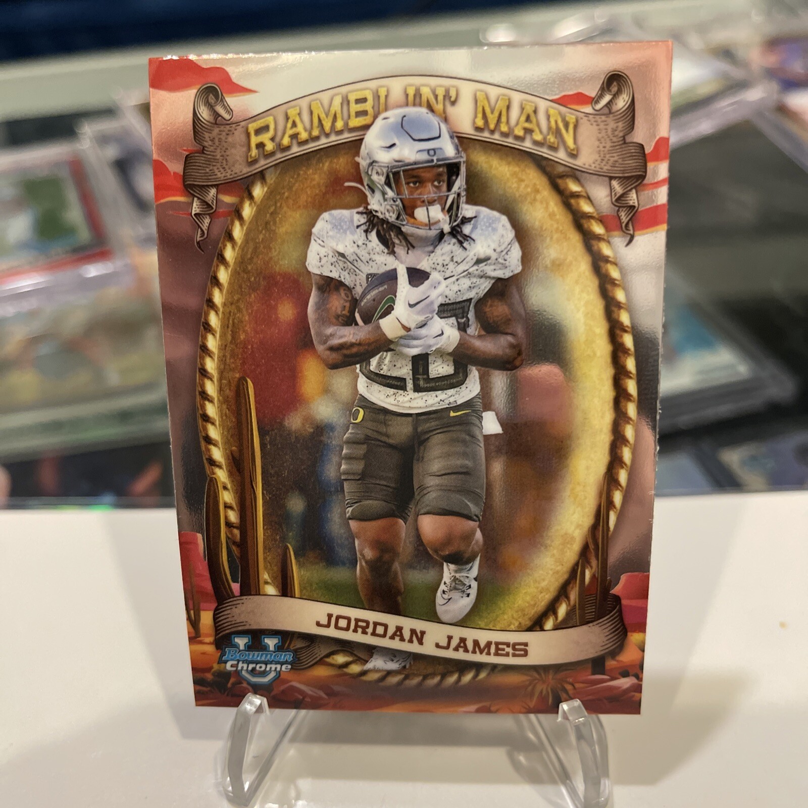 Jordan James 2024 Bowman University U Chrome Ramblin Man #RM-7 Oregon Ducks 🔥