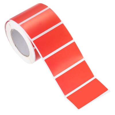 500Pcs Rectangular Color Coding Labels, 2''x1'' Labels Sticker Roll, Red