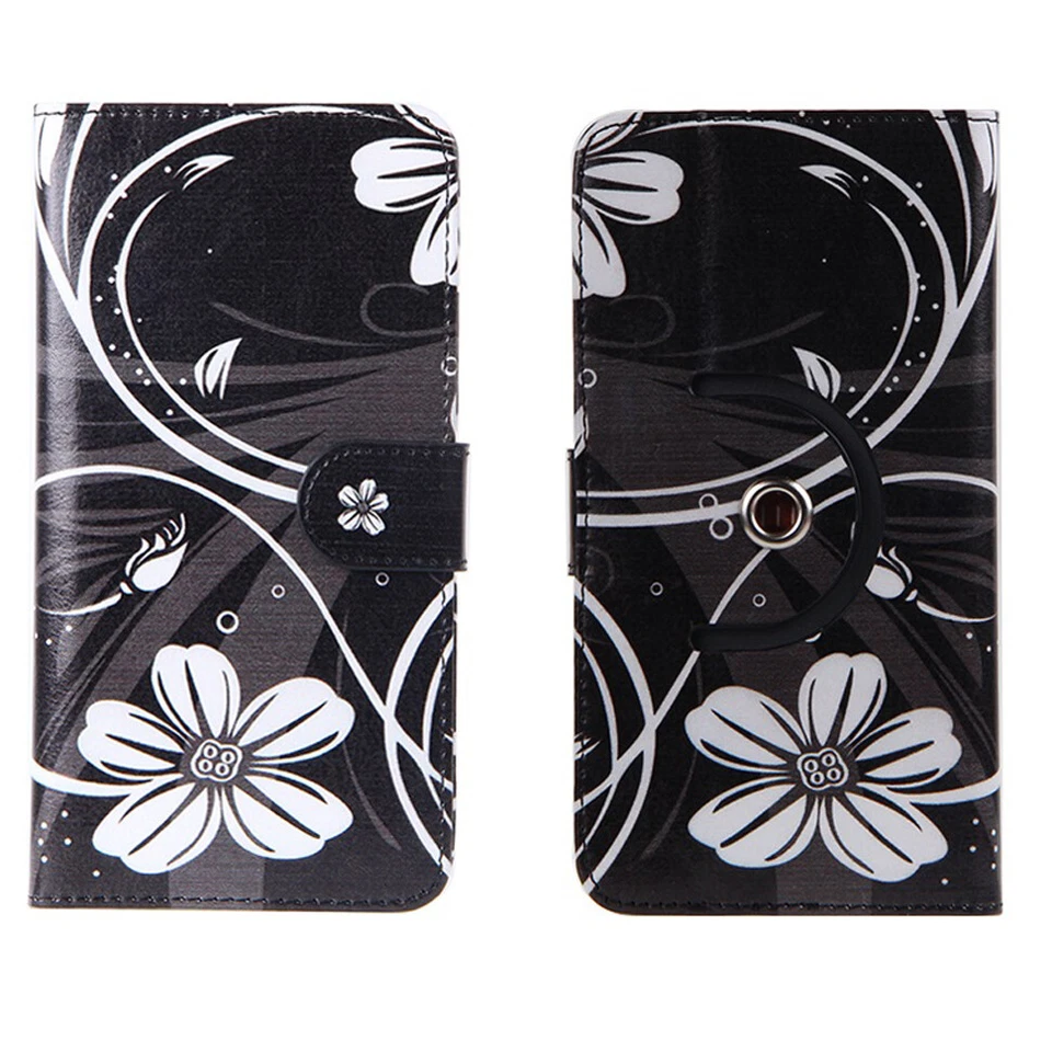 Housse Étui Archos Oxygen 68XL portefeuills Flip Cover Coque fleur Wallet Bag C - Photo 2/4