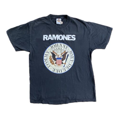 Early 2000’s The Ramones Vintage Black Punk Rock T-Shirt Size L. Johnny Joey - Afbeelding 1 van 6