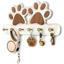 Farmhouse Key Holder for Wall - Decorative Dog Leash Hanger Wall Mounted MJP1629