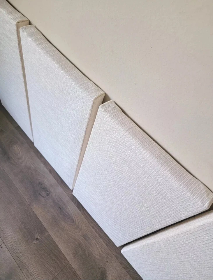 6 paneles de pared acústicos absorbentes de sonido de chenilla en beige - JUEGO DE 6  Foto 3 de 4