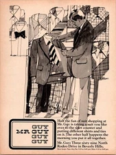 1970s • MR GUY Clothing Beverly Hills Rodeo Drive print ad • 1974 advert  ADS.13