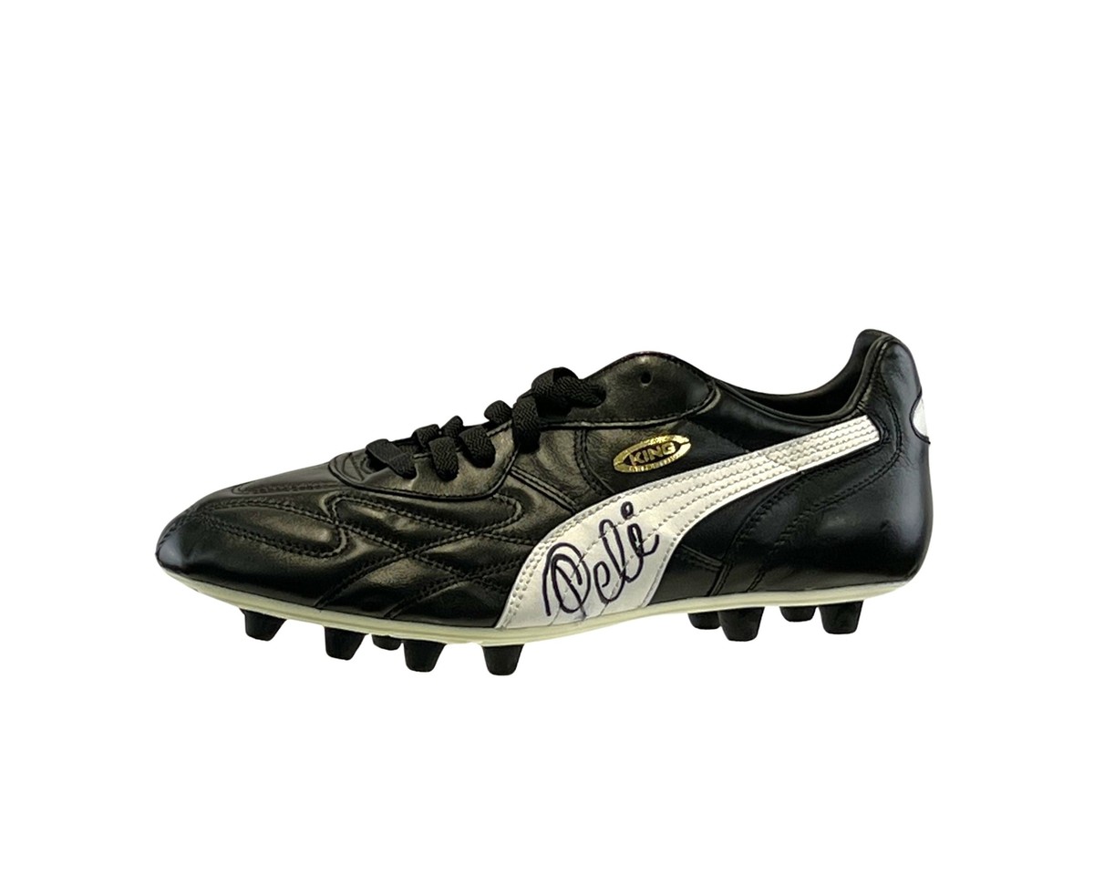 Pele Autographed Black Puma King Soccer Cleat | eBay