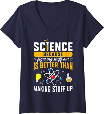Funny Science Teacher Chemistry Cool Study Present Ladies' V-Neck Tshirt