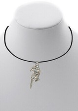 ** 21" BLACK CORD ** Necklace with a ch50 Toucan Silver tone pendant