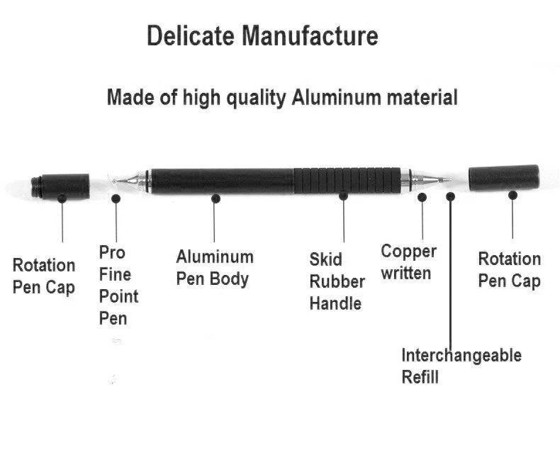 2 in 1 Thin Point Disc Fine-Tip Stylus Pencil for iPhone, Samsung, Galaxy, iPad - Image 2 of 4