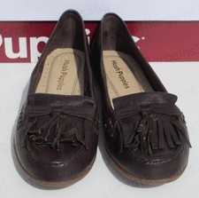 Image of Ladies Hush Puppies NAVEEN ROBYN Slip On Moccasin Loafers Shoes Black Brown New