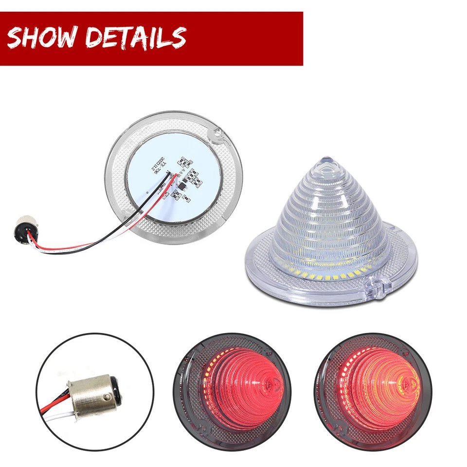 Для 1960 1961 Chevy Impala Bel Air Nomad светодиодный красный задний тормозной фонарь прозрачная линза 2 шт. - Изображение 4 из 4