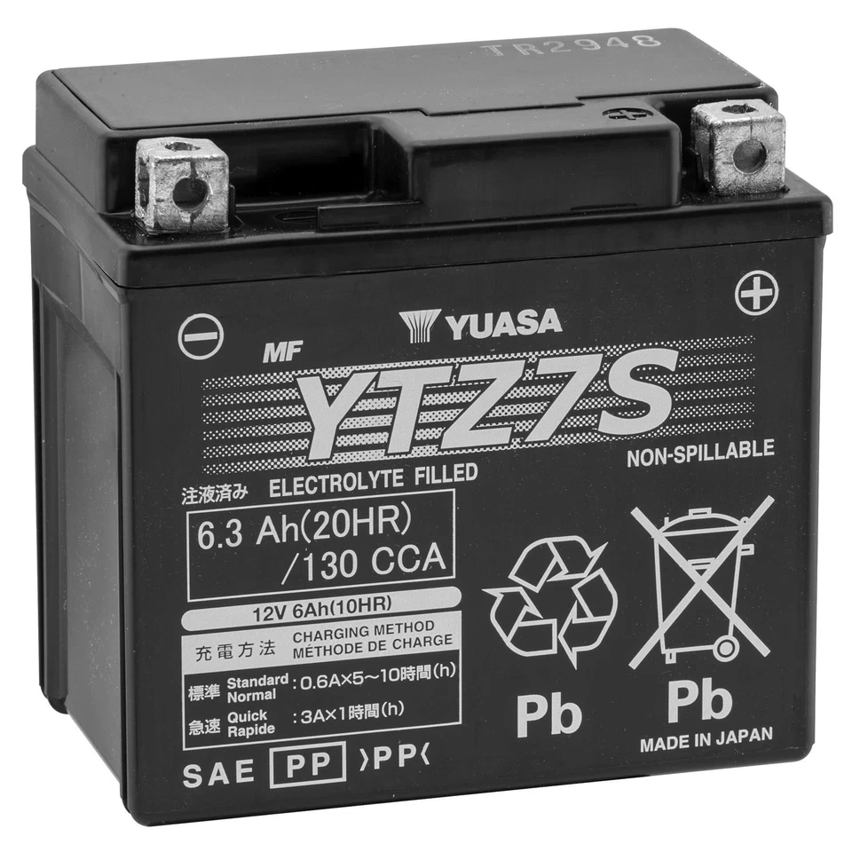 Yuasa Battery YTZ7S Sealed Factory Activated YUAM727ZS Foto 3 de 4
