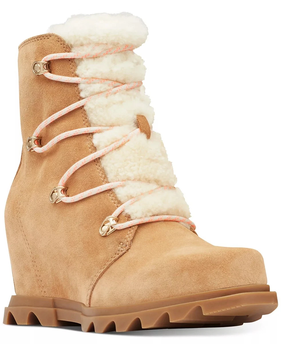Shearling cheap wedge boots
