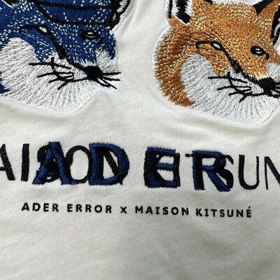 Ader Error x Maison Kitsune Tee T-Shirt White Size A1