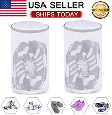 2× Shoe Cleaning Laundry Bag Zipper Sneaker Washing Machine Mesh Wash Bags USA