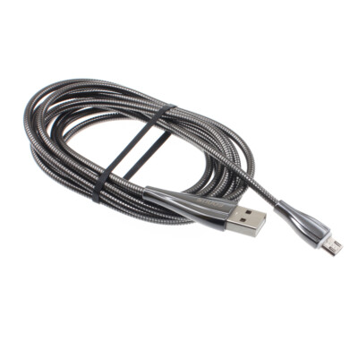 Metal USB Cable 6ft MicroUSB Charger Cord Power Wire Long for Cell Phones