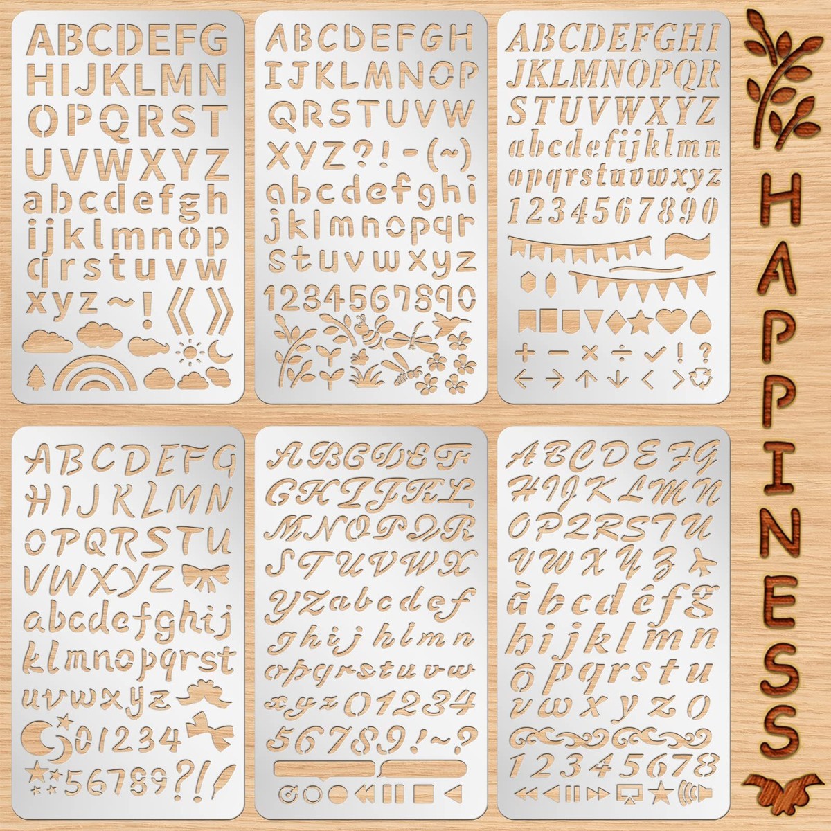 Alphabet Number Symbol Stencils 12-Pack Letter Number Symbol Stencils ...