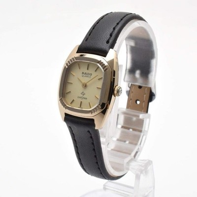 Rado DiaStar 110.9513.3 Quartz Women's Watch Gold Dial New Battery Strap JPN