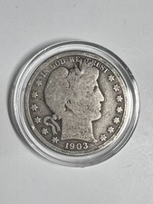 1903 Barber Quarter 25C Liberty Head Silver Coin (See Photos)