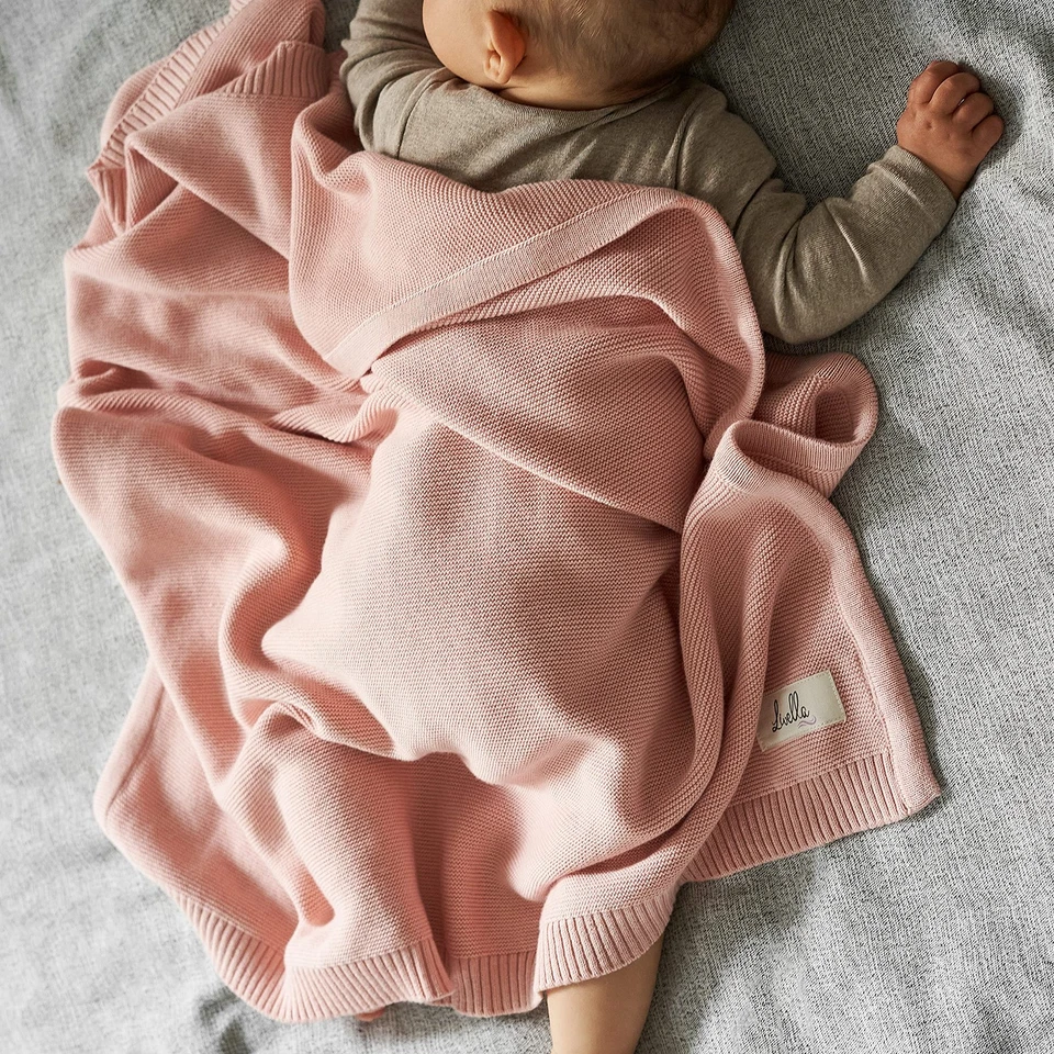 Couverture en Tricot de Qualité Supérieure 100% Coton Biologique Super Douce ... - Photo 3/4