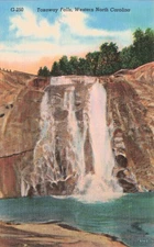 Toxaway Falls NC Western North Carolina Linen Postcard H720