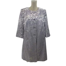 John Meyer Long Jacket Dress Duster Womens 16W 3/4 Sleeve Lilac Texture