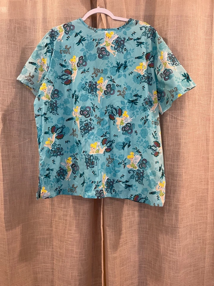 Wonderful World of Disney Campanilla Camisa Exfoliante XL Indian Teal Nueva Con Etiquetas Foto 2 de 4