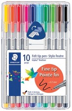 Staedtler Triplus Fineliner Pens 10/Pkg-Assorted Colors