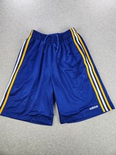 Vtg Y2K Adidas Basketball Shorts Sz Medium Long Dazzle 3Stripe Silky Shiny Baggy