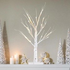 Christmas Decorations 2FT/24 Birch Tree Light with 24LT Warm White LEDs Battery